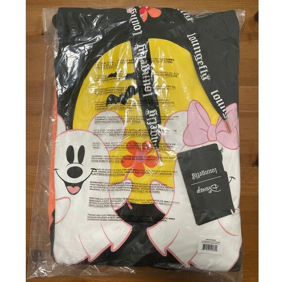 Disney Loungefly Mickey & Minnie Floral Ghost Glow in the Dark Unisex Hoodie NEW - Picture 4 of 11